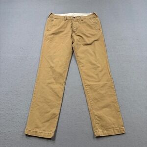 Hollister California Pants Men's 33x32 Khaki Tan Chino Straight Leg High Rise